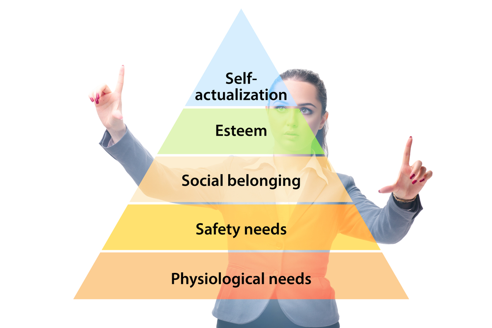 Businessman,Pressing,To,Maslow,Hierarchy,Of,Needs